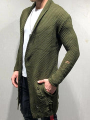 Men Cardigan Knitted Jacket Mid-Length Loose - 808Lush