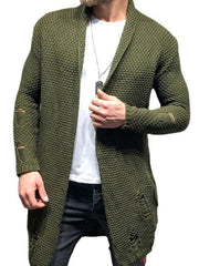 Men Cardigan Knitted Jacket Mid-Length Loose - 808Lush