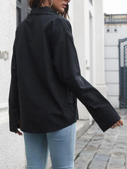 Solid color long-sleeved shirt J simple casual all-match top - 808Lush