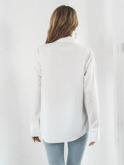 Solid color long-sleeved shirt J simple casual all-match top - 808Lush