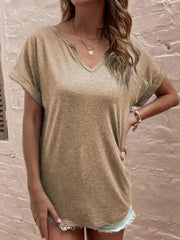 t-shirt for women loose neckline loose short-sleeved - 808Lush