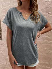 t-shirt for women loose neckline loose short-sleeved - 808Lush