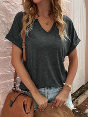 t-shirt for women loose neckline loose short-sleeved - 808Lush