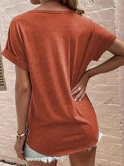 t-shirt for women loose neckline loose short-sleeved - 808Lush