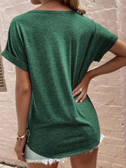 t-shirt for women loose neckline loose short-sleeved - 808Lush