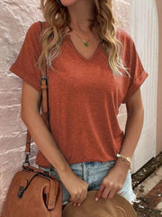 t-shirt for women loose neckline loose short-sleeved - 808Lush