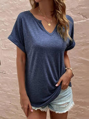 t-shirt for women loose neckline loose short-sleeved - 808Lush