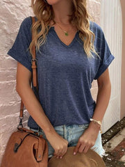 t-shirt for women loose neckline loose short-sleeved - 808Lush
