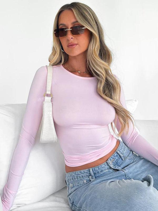 Women's t-shirt streetwear bottoming shirt top - 808Lush