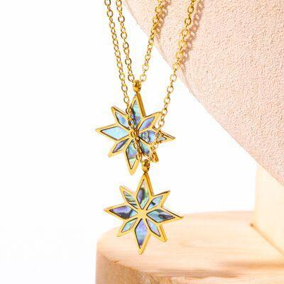 Stainless Steel Abalone Shell Pendant Necklace - 808Lush