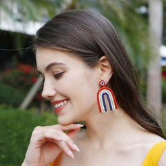 Stainless Steel Bead Geometric Dangle Earrings - 808Lush