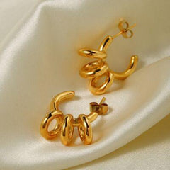 Stainless Steel C-Hoop Earrings - 808Lush