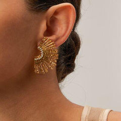 Stainless Steel Inlaid Zircon Stud Earrings - 808Lush
