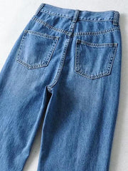 Street loose jeans, ripped raw edge straight pants, floor mopping pants - 808Lush
