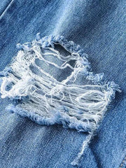 Street loose jeans, ripped raw edge straight pants, floor mopping pants - 808Lush