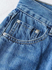 Street loose jeans, ripped raw edge straight pants, floor mopping pants - 808Lush