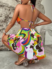 Summer Hollow Bright Color Halter Jumpsuit - 808Lush