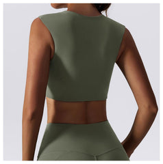 Summer Nude Yoga Clothes Vest Outer Wear Running Tight Fitness Top Quick-Drying Sports Vest - 808Lush