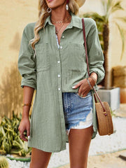 Temperament commuting solid color long-sleeved top - 808Lush