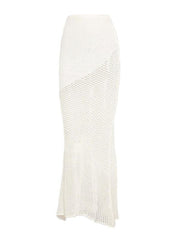 Tie long sleeve hip-hugging casual knitted maxi skirt suit - 808Lush