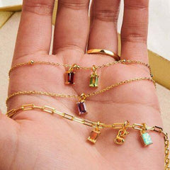 Titanium Steel Inlaid Zircon Pendant Necklace - 808Lush