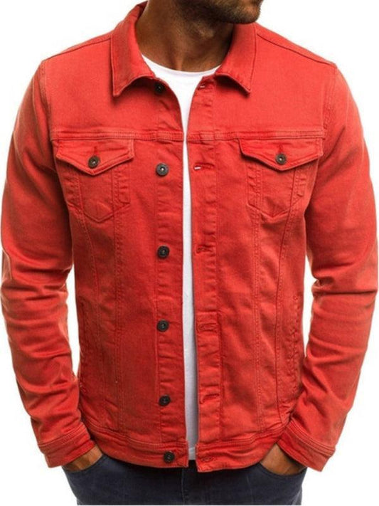 Trendy Fashion Casual Slim Denim Jacket Multi Pocket Button Stand Collar Workwear Jacket - 808Lush