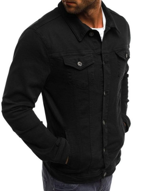 Trendy Fashion Casual Slim Denim Jacket Multi Pocket Button Stand Collar Workwear Jacket - 808Lush