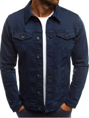 Trendy Fashion Casual Slim Denim Jacket Multi Pocket Button Stand Collar Workwear Jacket - 808Lush