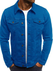 Trendy Fashion Casual Slim Denim Jacket Multi Pocket Button Stand Collar Workwear Jacket - 808Lush