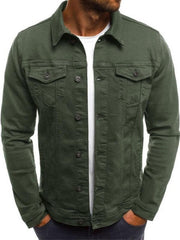 Trendy Fashion Casual Slim Denim Jacket Multi Pocket Button Stand Collar Workwear Jacket - 808Lush