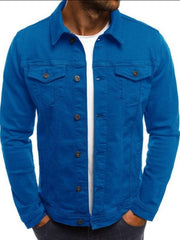 Trendy Fashion Casual Slim Denim Jacket Multi Pocket Button Stand Collar Workwear Jacket - 808Lush