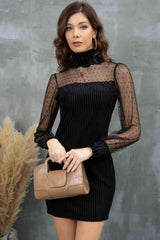 Turtleneck Long Sleeve Dress - 808Lush