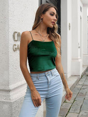 Velvet short small camisole women's outerwear retro bottoming tops - 808Lush