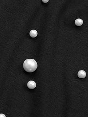 Vintage Top Beaded Long Sleeve Black Knit Sweater - 808Lush