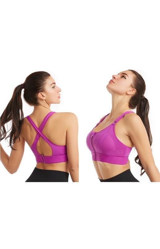 Women's Adjustable Front Zip Sports Bra - 808Lush