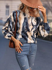 Women's Alphabet Print One Shoulder Loose Balloon Sleeve Top - 808Lush