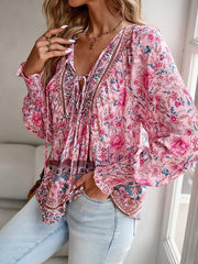 Women's Bohemian Casual Floral Print blouse - 808Lush