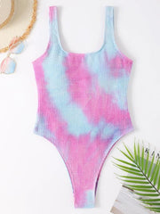 Women's Candy Color Fluorescent Pleated Fabric One-Piece Swimsuit - 808Lush