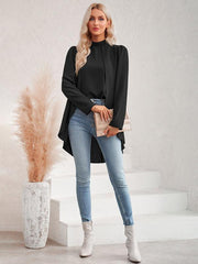Women's Casual Solid Color Half Turtleneck Long Sleeves Fake Two Piece Shirt - 808Lush