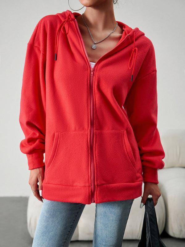 Women's Fashion Casual Loose Casual Sweater Cardigan Hooded Jacket - 808Lush