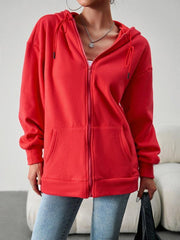Women's Fashion Casual Loose Casual Sweater Cardigan Hooded Jacket - 808Lush