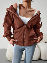 Women's Fashion Casual Loose Casual Sweater Cardigan Hooded Jacket - 808Lush