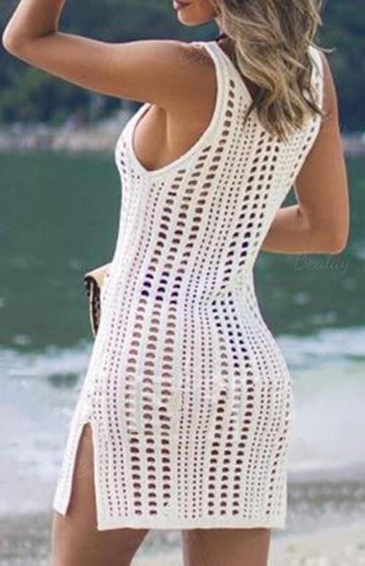 Women's Knitted Hollow Tank Top Blouse - 808Lush