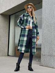 Women's Leopard Plaid Print Plush Stitching Contrast Color Warm Long Sleeve Jacket - 808Lush