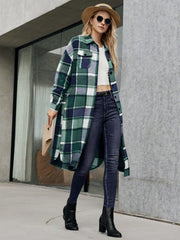 Women's Leopard Plaid Print Plush Stitching Contrast Color Warm Long Sleeve Jacket - 808Lush