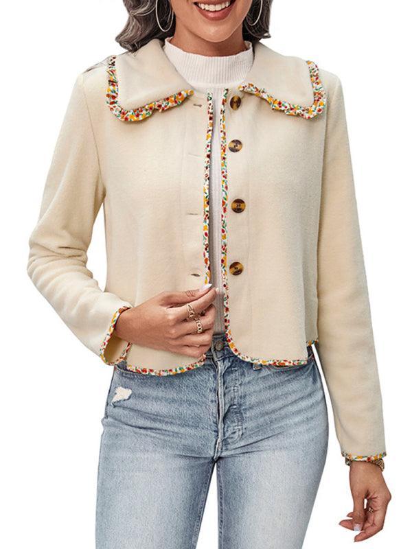 Women's Long Sleeve Lace Solid Color Jacket - 808Lush