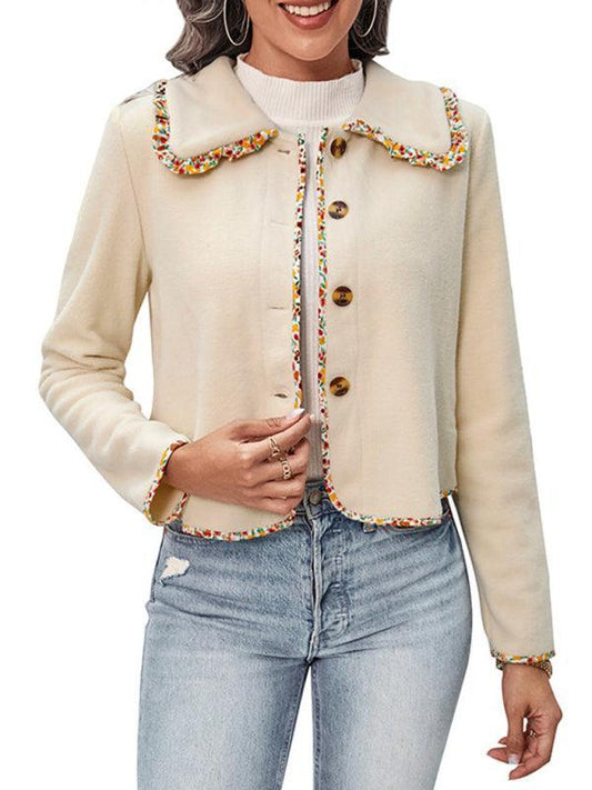 Women's Long Sleeve Lace Solid Color Jacket - 808Lush