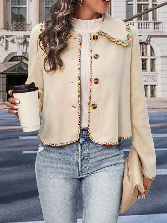 Women's Long Sleeve Lace Solid Color Jacket - 808Lush