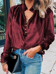Women's Bottoming Shirt Fashionable Stand Collar Long Sleeve Pullover Top - 808Lush