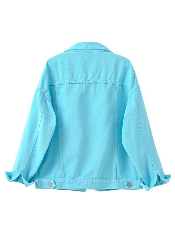 Women's Colorful Large Size Denim Jacket - 808Lush